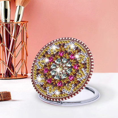 DIY Crystal Diamond Mirror Art Craft Set Datura Diamond Art Mosaic Makeup Mirror