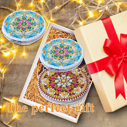 DIY Crystal Diamond Mirror Art Craft Set Datura Diamond Art Mosaic Makeup Mirror