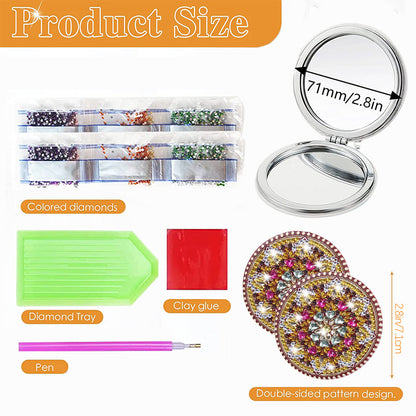DIY Crystal Diamond Mirror Art Craft Set Datura Diamond Art Mosaic Makeup Mirror