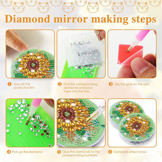 DIY Crystal Diamond Mirror Art Craft Set Sunflower Paint by Number Kits for Girl