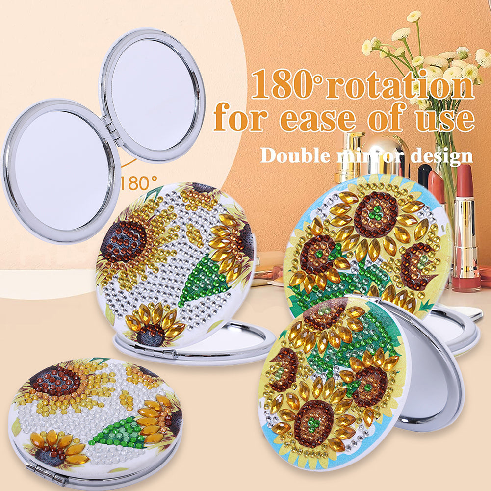 DIY Crystal Diamond Mirror Art Craft Set Sunflower Paint by Number Kits for Girl