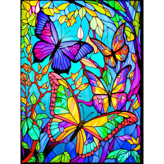 Butterfly Glass Painting - Full Round Drill Diamond Painting 30*40CM