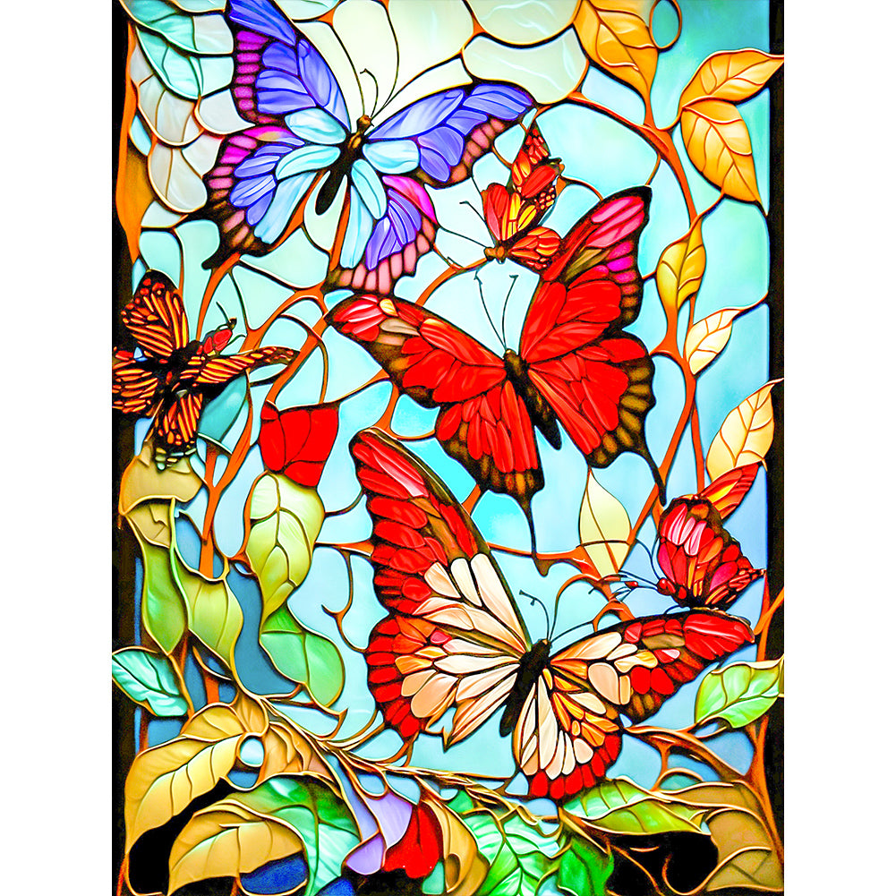 Butterfly Glass Painting - Full Round Drill Diamond Painting 30*40CM