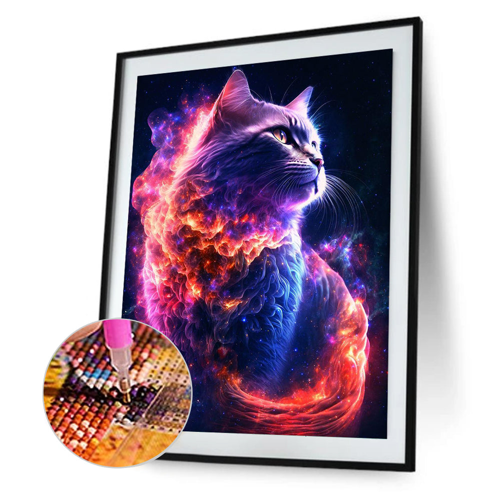 Star Cat - Full Round Drill Diamond Painting 30*40CM