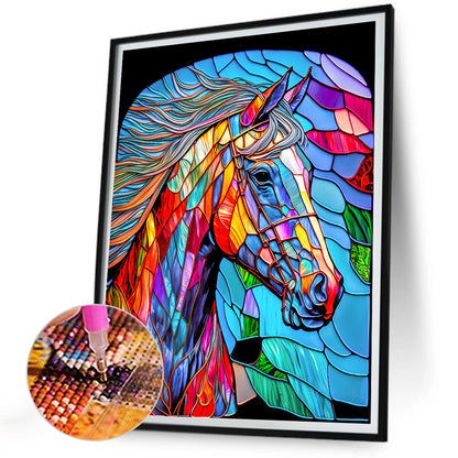 Horse Glass Painting - Full Round Drill Diamond Painting 30*40CM