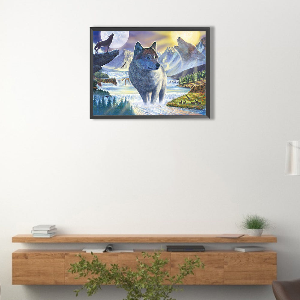 Wolf - Full Round Drill Diamond Painting 40*30CM