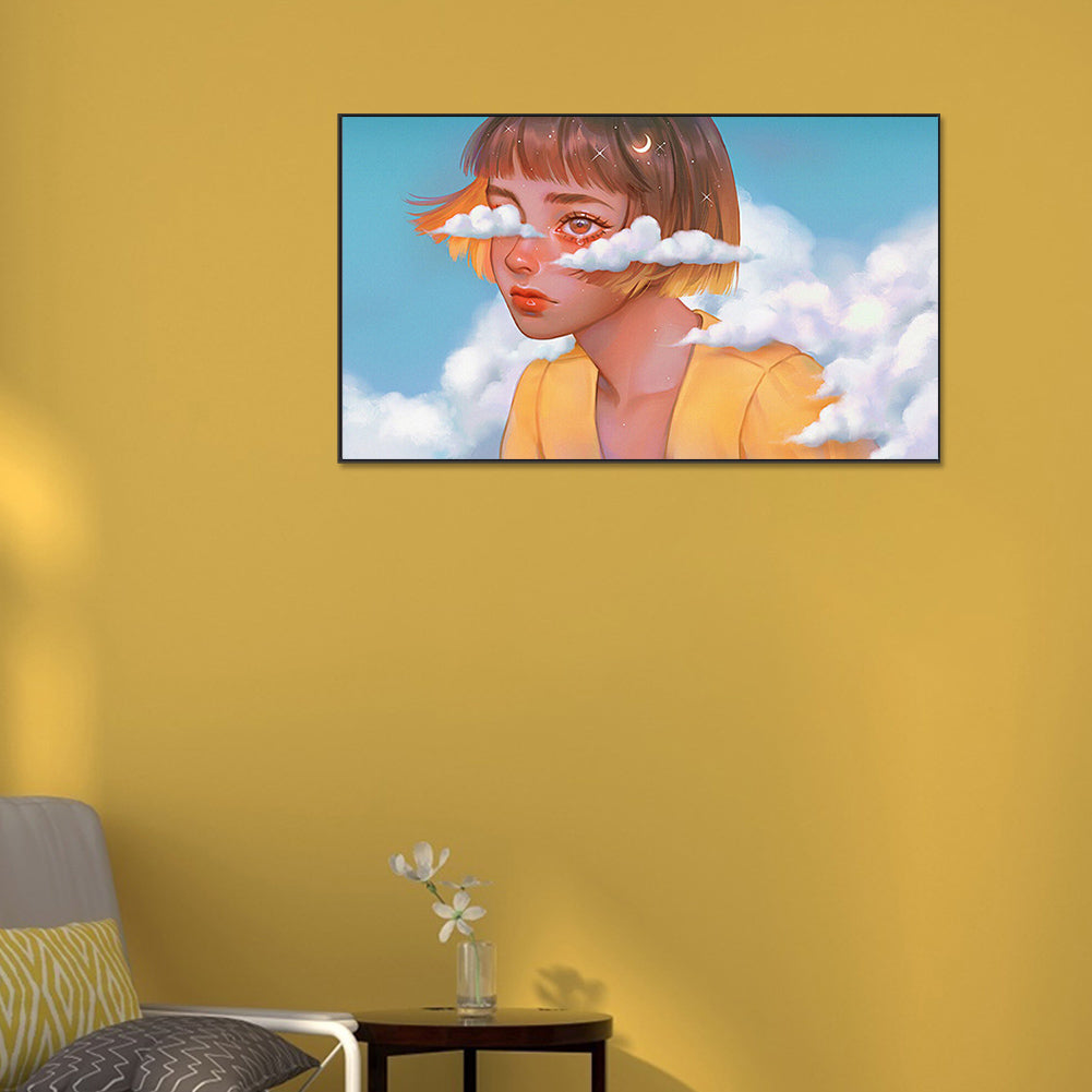 Cloud Girl - Full Round Drill Diamond Painting 70*40CM