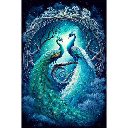 Peacock - Full Round Drill Diamond Painting 40*60CM