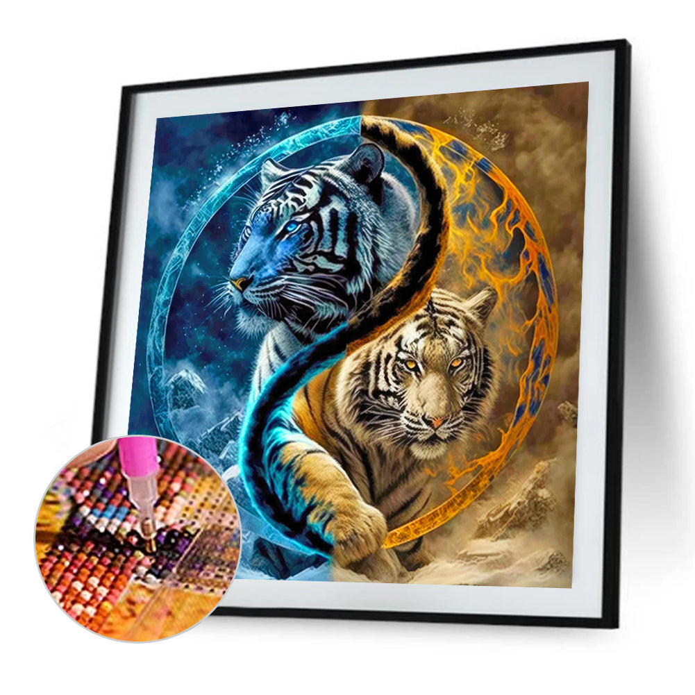 Yin-Yang Tigers Stepping Forward - Full Round Drill Diamond Painting 40*40CM