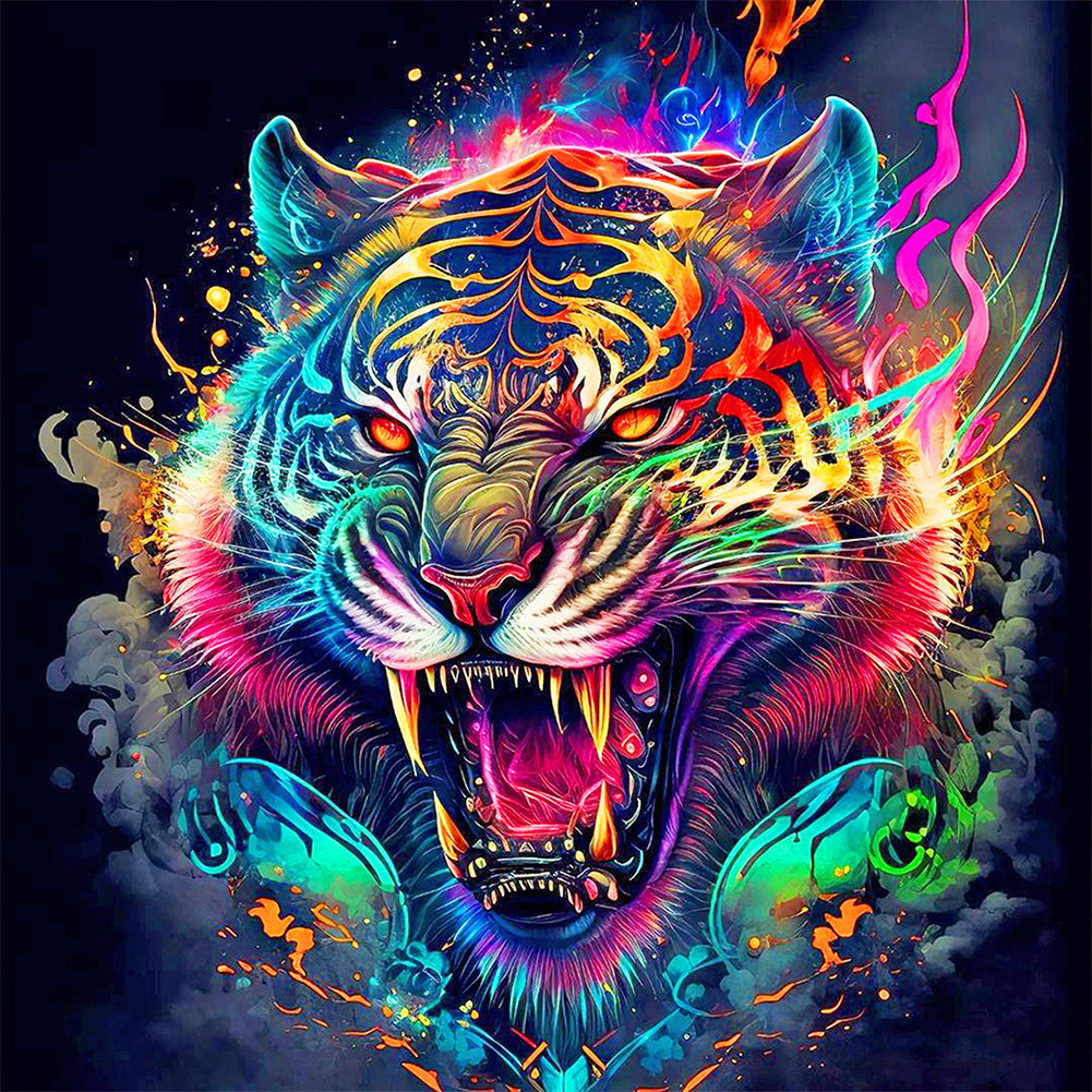 Roaring Tiger - Full Round Drill Diamond Painting 40*40CM