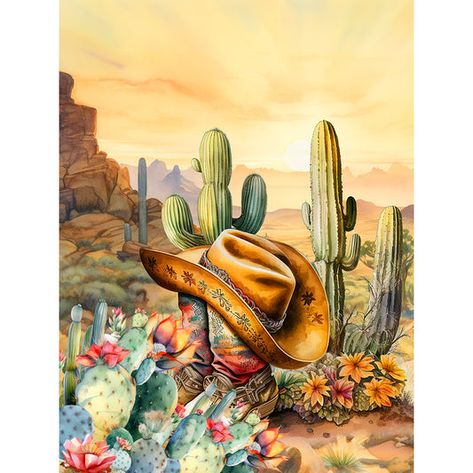 Boot Cactus - Full Round Drill Diamond Painting 30*40CM