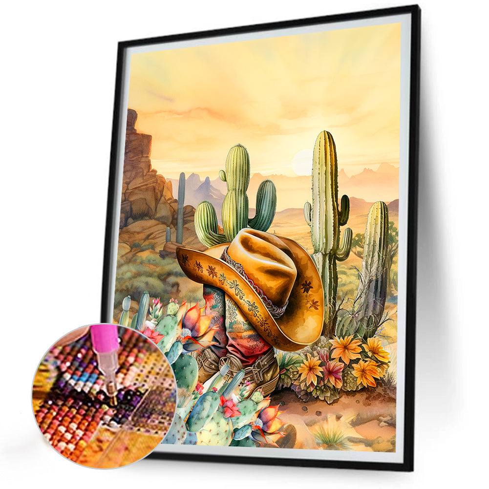 Boot Cactus - Full Round Drill Diamond Painting 30*40CM