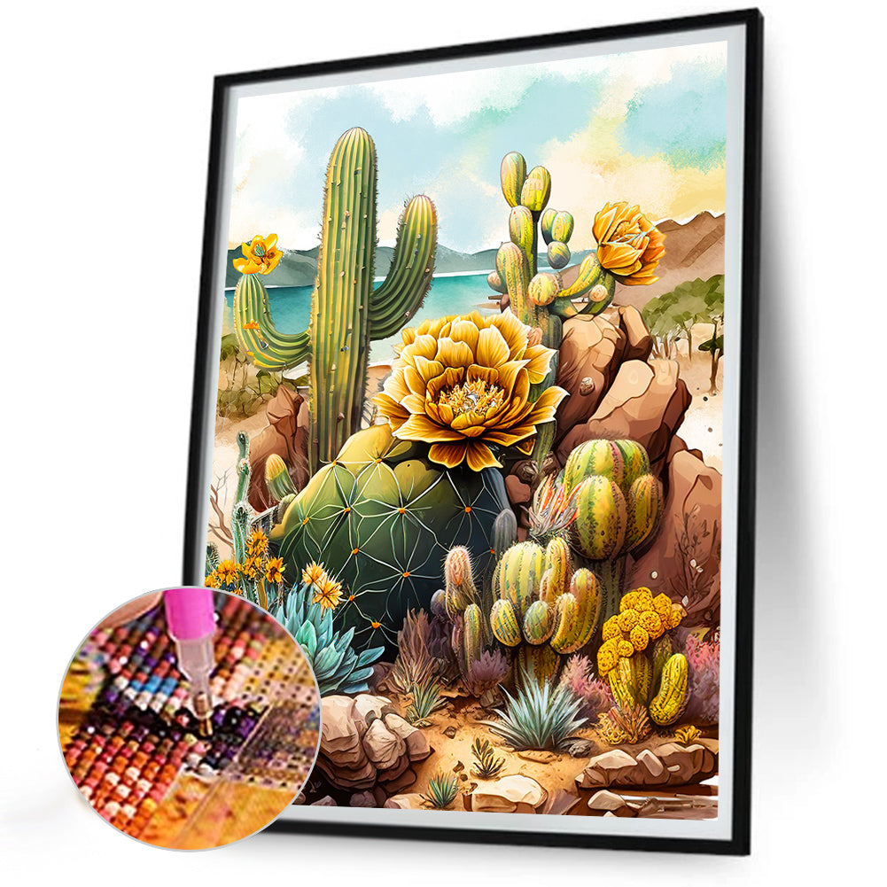 Boot Cactus - Full Round Drill Diamond Painting 30*40CM