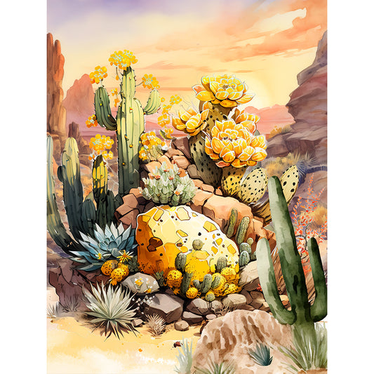 Boot Cactus - Full Round Drill Diamond Painting 30*40CM