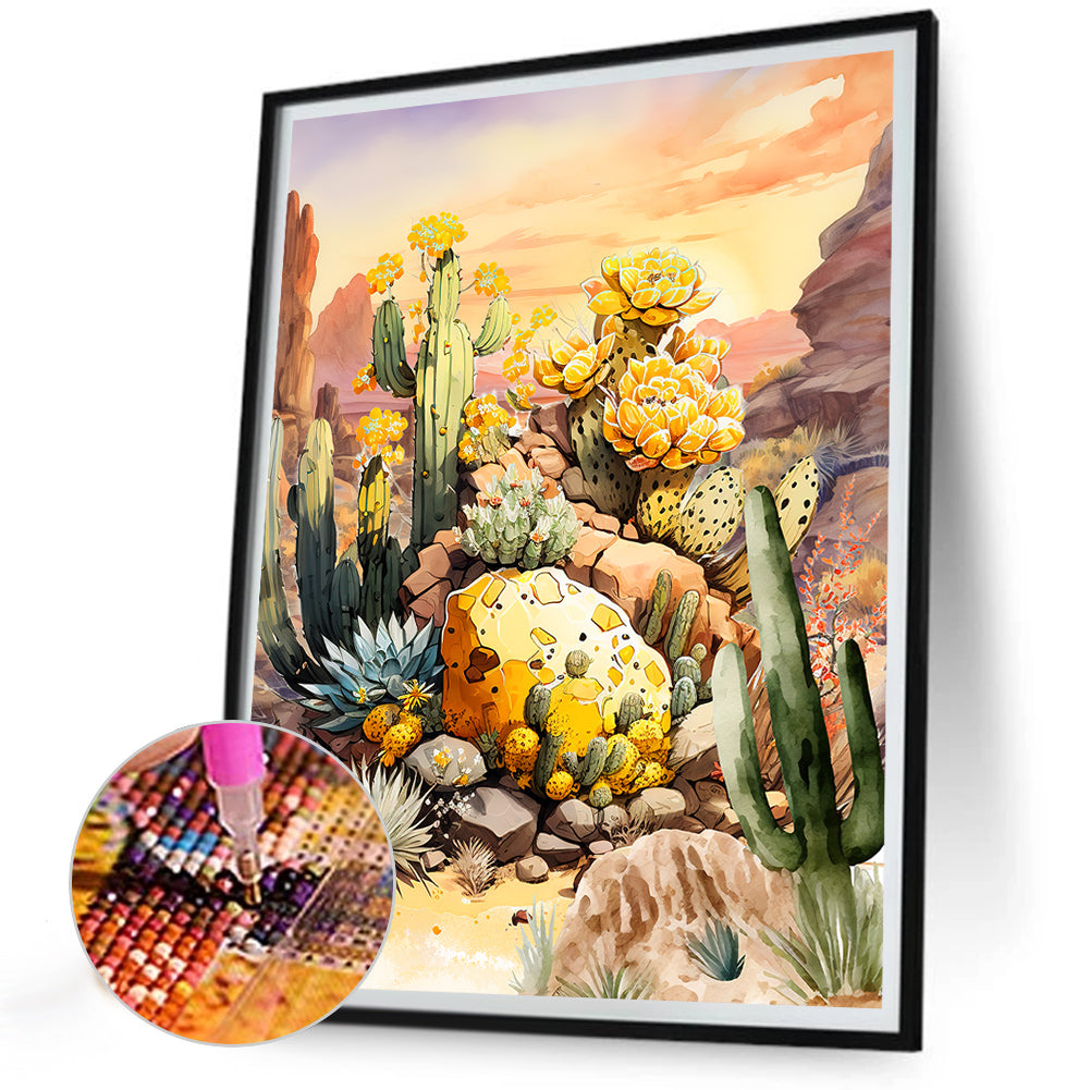 Boot Cactus - Full Round Drill Diamond Painting 30*40CM