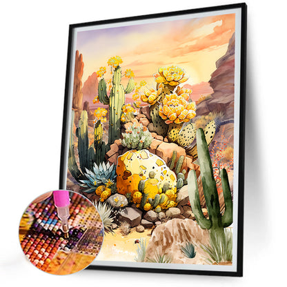 Boot Cactus - Full Round Drill Diamond Painting 30*40CM