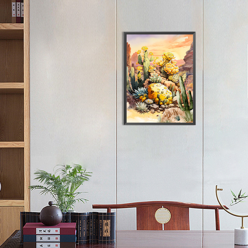 Boot Cactus - Full Round Drill Diamond Painting 30*40CM