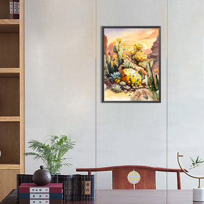 Boot Cactus - Full Round Drill Diamond Painting 30*40CM