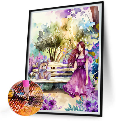 Lavender Cottage - Full Round Drill Diamond Painting 30*40CM