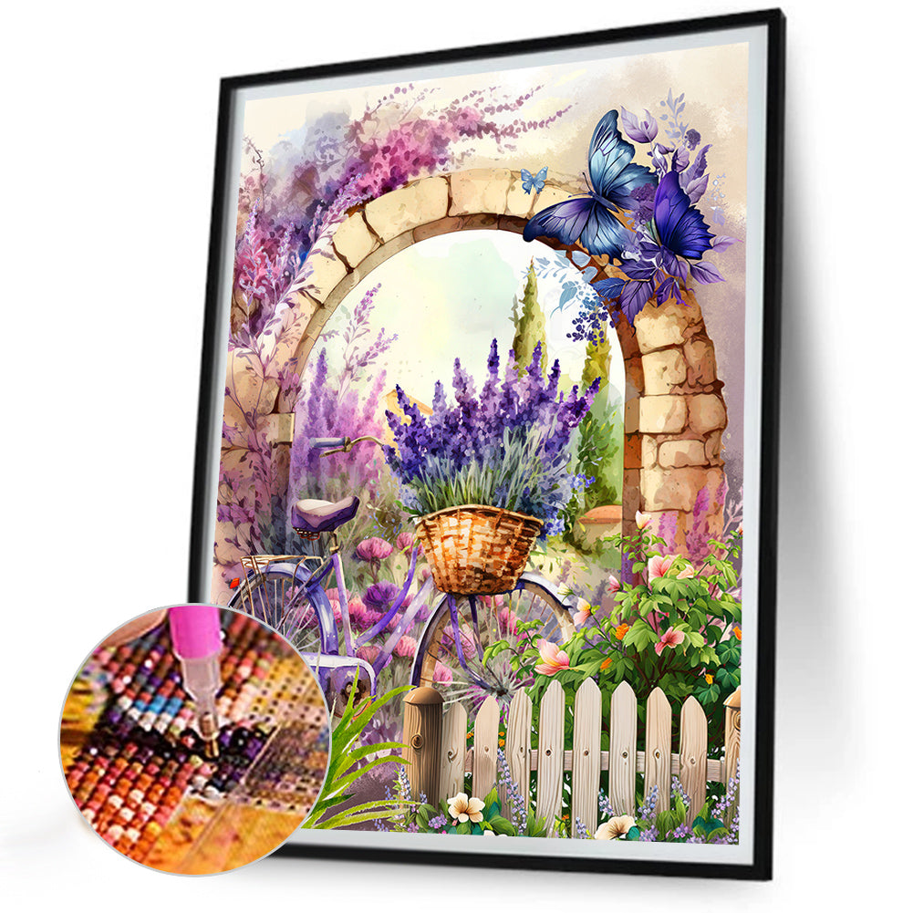 Lavender Cottage - Full Round Drill Diamond Painting 30*40CM