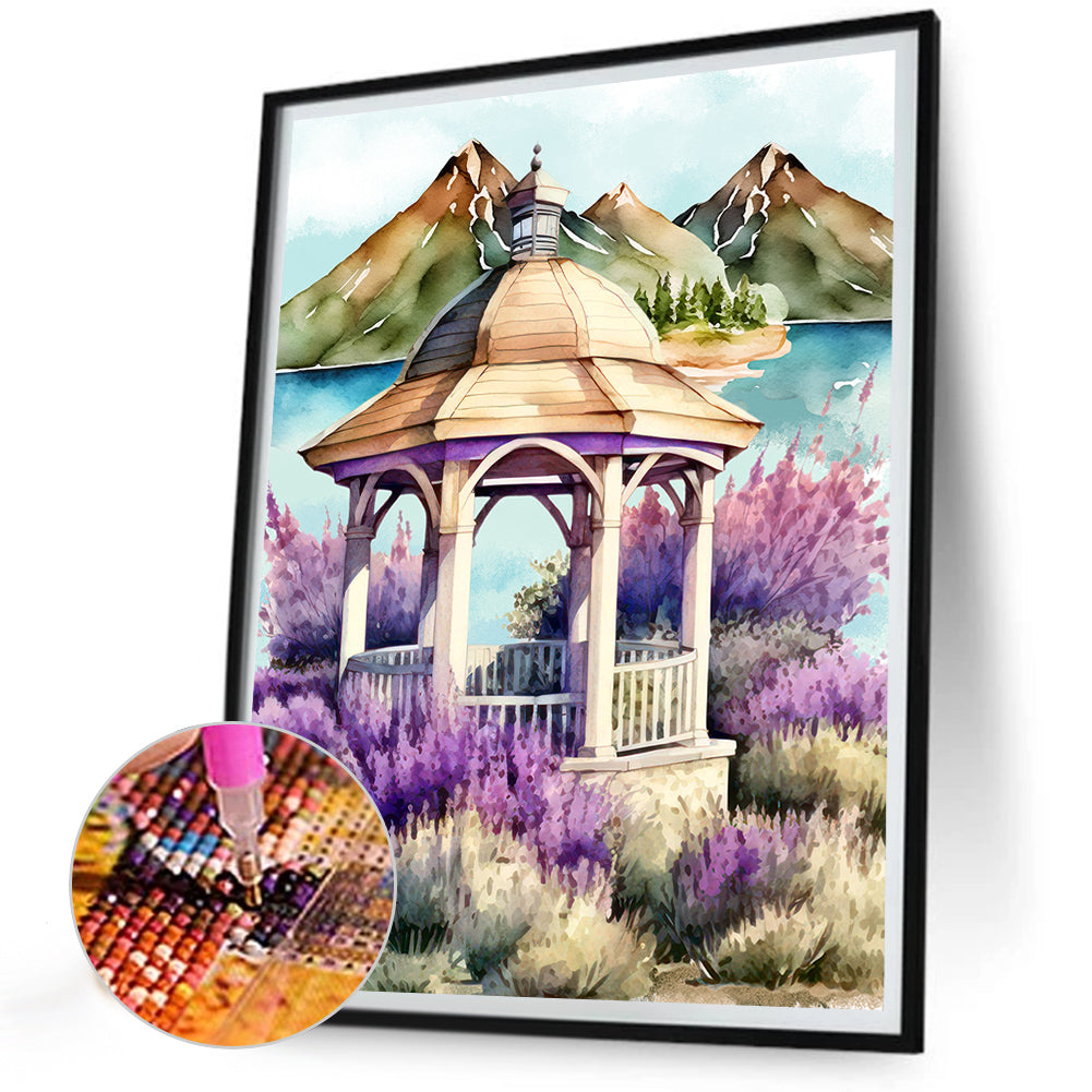 Lavender Cottage - Full Round Drill Diamond Painting 30*40CM