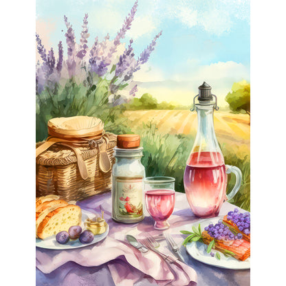 Lavender Cottage - Full Round Drill Diamond Painting 30*40CM