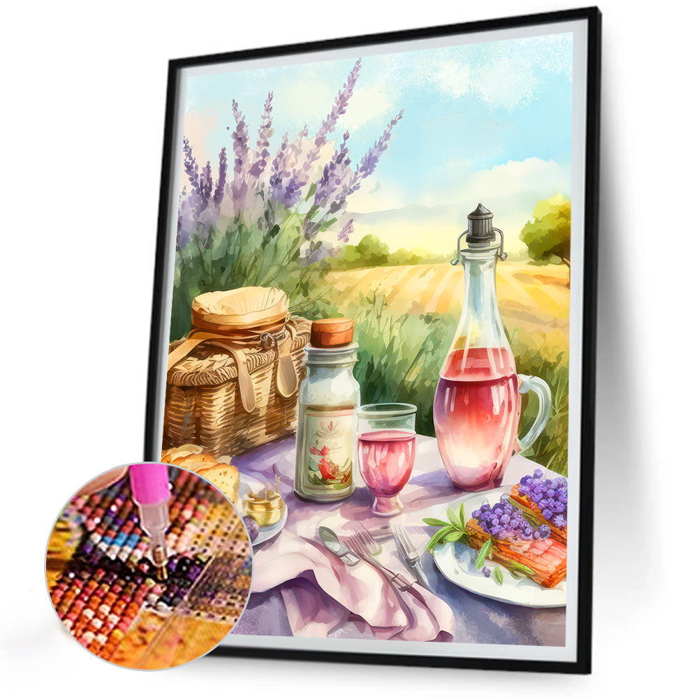 Lavender Cottage - Full Round Drill Diamond Painting 30*40CM