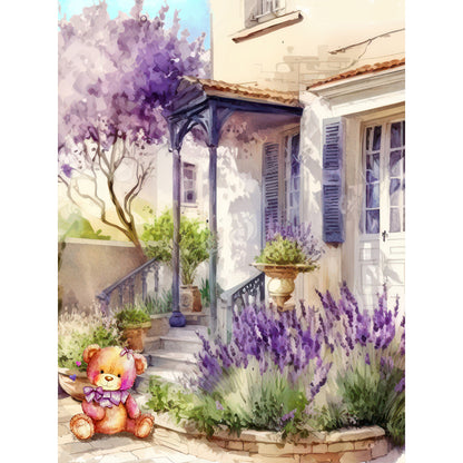 Lavender Cottage - Full Round Drill Diamond Painting 30*40CM