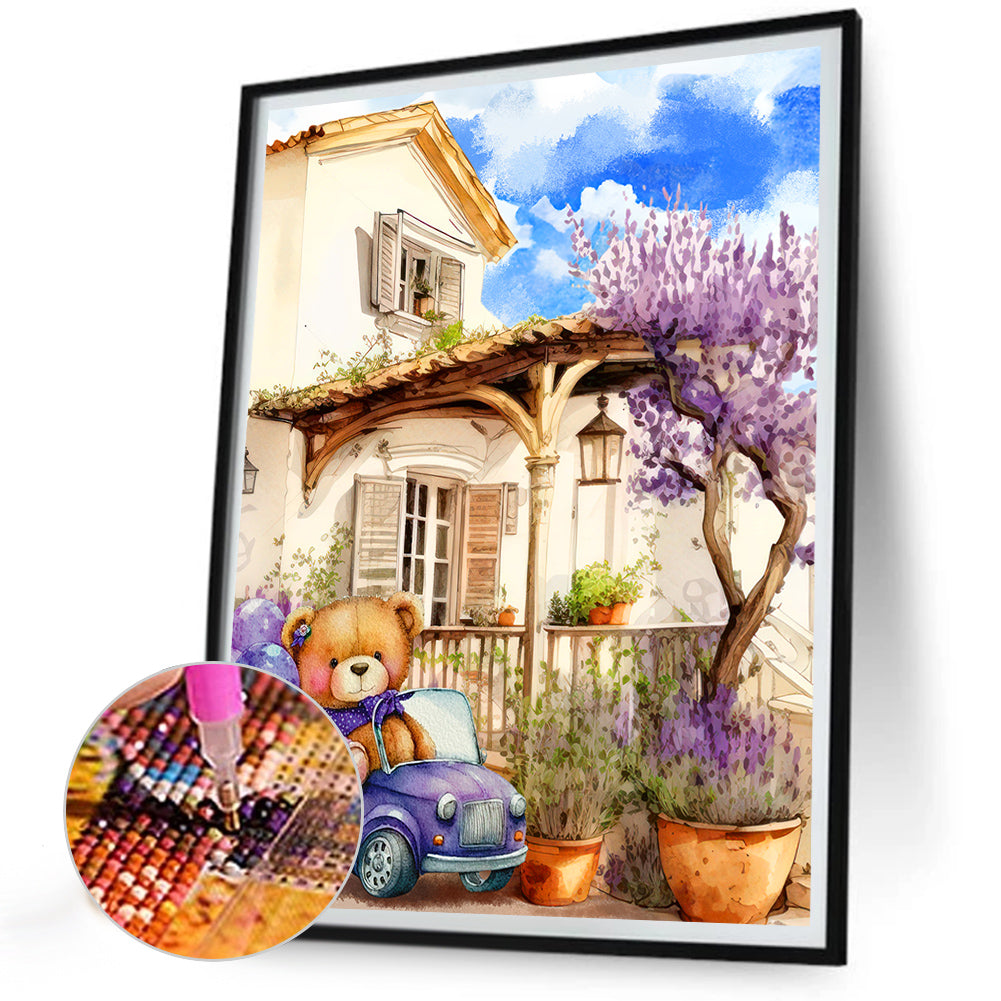 Lavender Cottage - Full Round Drill Diamond Painting 30*40CM