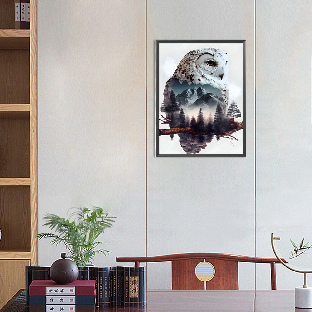 Owl - Full Round Drill Diamond Painting 30*40CM