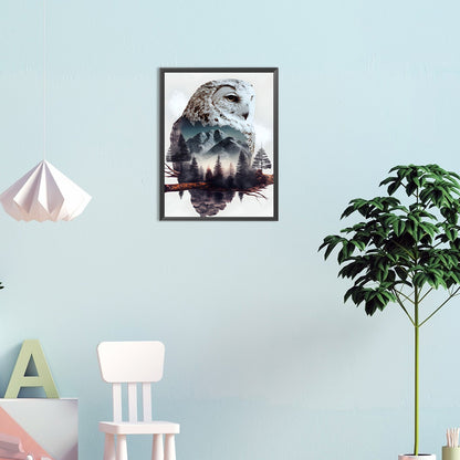 Owl - Full Round Drill Diamond Painting 30*40CM