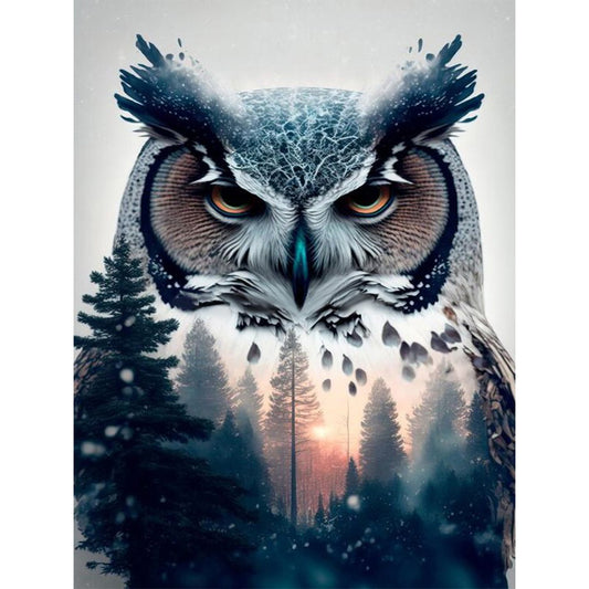 Owl - Full Round Drill Diamond Painting 30*40CM
