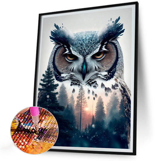 Owl - Full Round Drill Diamond Painting 30*40CM