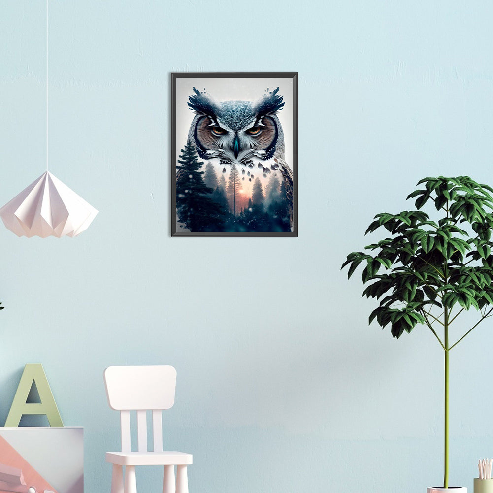 Owl - Full Round Drill Diamond Painting 30*40CM