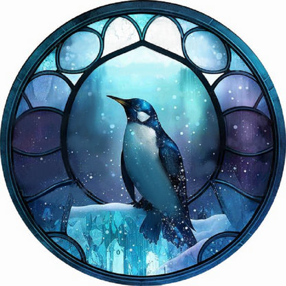 Round Plate Glass Painting Penguin - Full Round Drill Diamond Painting 30*30CM