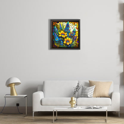 Stained Glass Sunflowers - Full Round Drill Diamond Painting 35*35CM