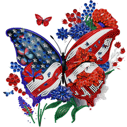 Independence Day Butterflies - Special Shaped Drill Diamond Painting 30*30CM