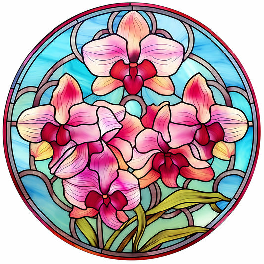 Flower Glass Painting - Full Round Drill Diamond Painting 30*30CM