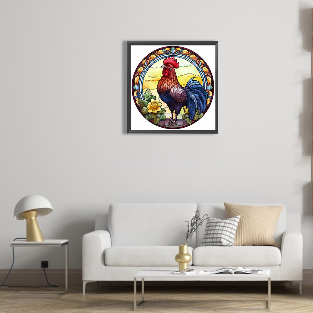 Animal Rooster Glass Painting - Full Round Drill Diamond Painting 30*30CM