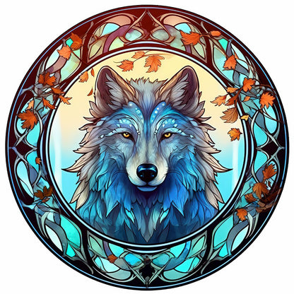 Animal Wolf Glass Painting - Full Round Drill Diamond Painting 30*30CM