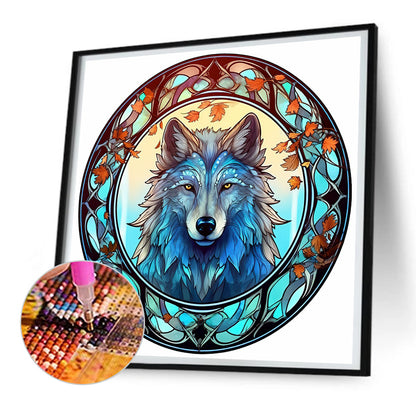 Animal Wolf Glass Painting - Full Round Drill Diamond Painting 30*30CM