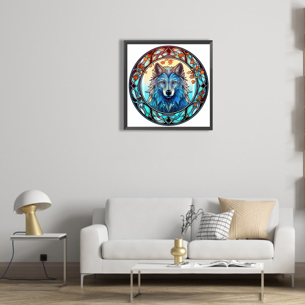 Animal Wolf Glass Painting - Full Round Drill Diamond Painting 30*30CM