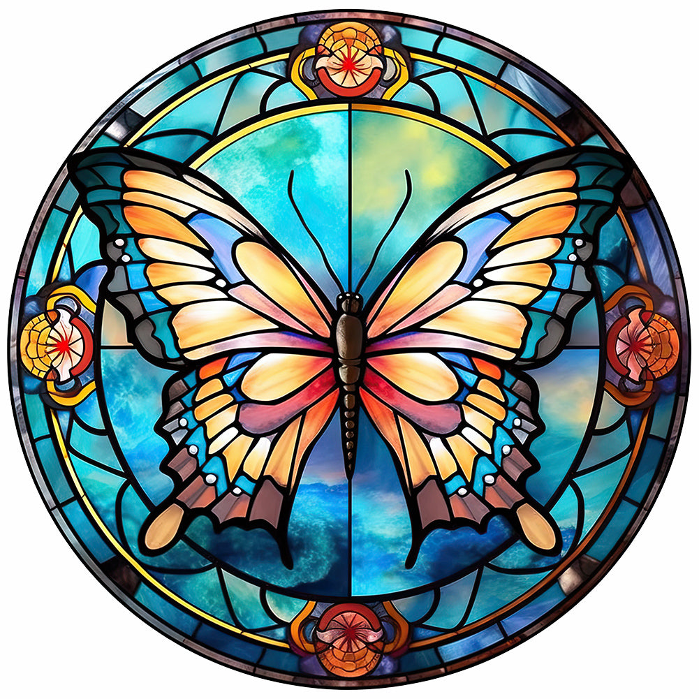 Butterfly Glass Painting - Full Round Drill Diamond Painting 30*30CM