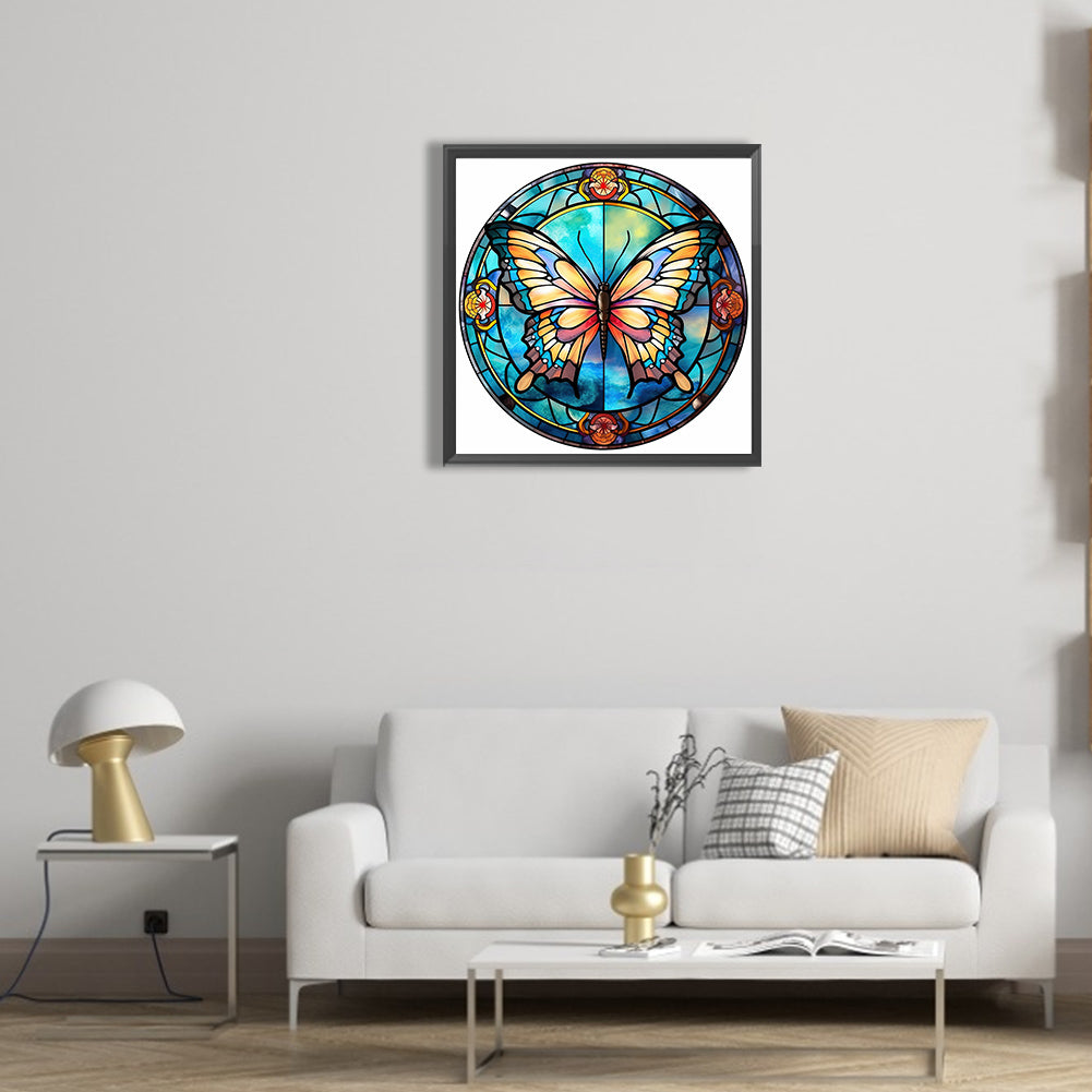 Butterfly Glass Painting - Full Round Drill Diamond Painting 30*30CM