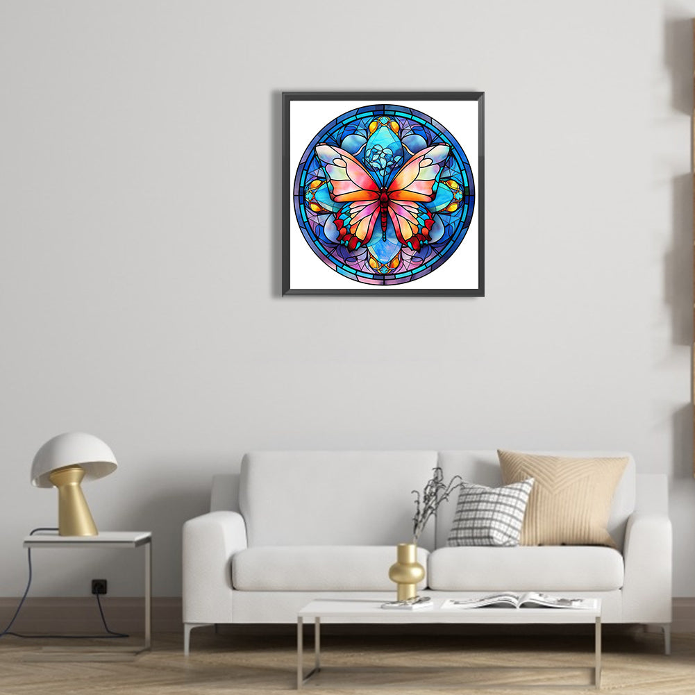 Butterfly Glass Painting - Full Round Drill Diamond Painting 30*30CM