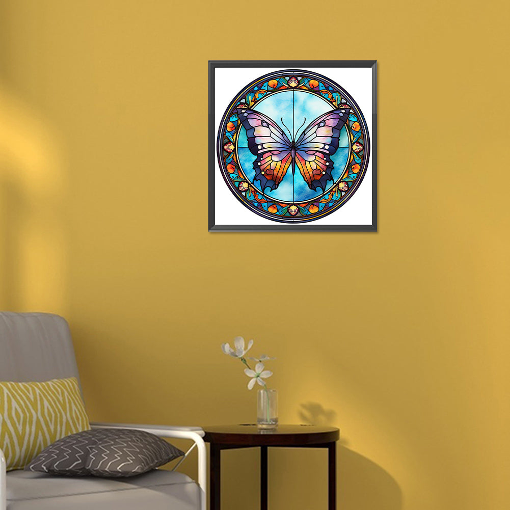 Butterfly Glass Painting - Full Round Drill Diamond Painting 30*30CM