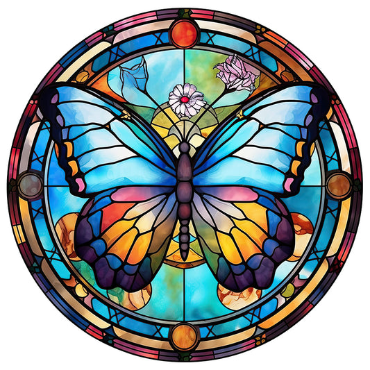 Butterfly Glass Painting - Full Round Drill Diamond Painting 30*30CM