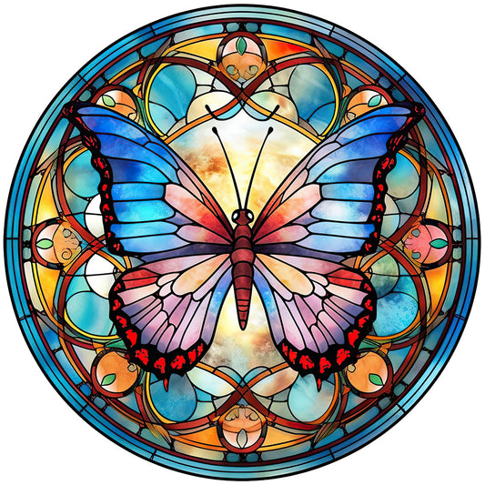 Butterfly Glass Painting - Full Round Drill Diamond Painting 30*30CM