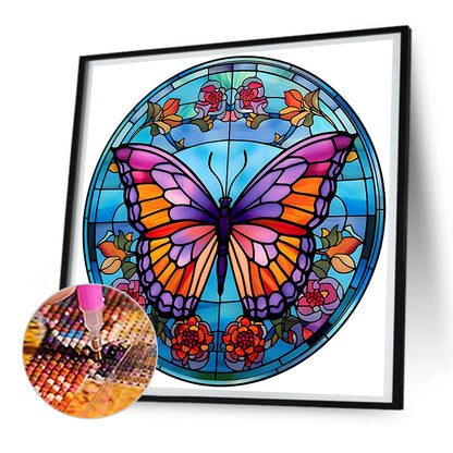 Butterfly Glass Painting - Full Round Drill Diamond Painting 30*30CM