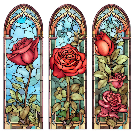 Rose Glass Painting - Full Round Drill Diamond Painting 40*40CM